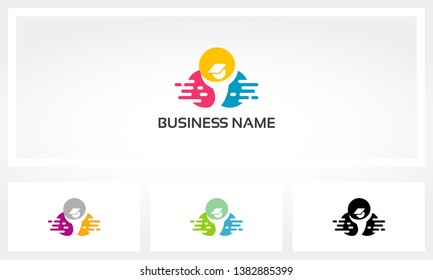 Digital Data Scholar Academic Graduation Hat Logo