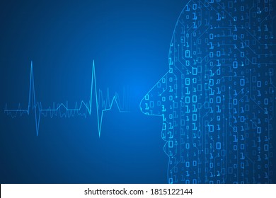 digital data science and health innovation technology abstract background.