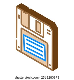 digital data storage floppy disk isometric icon vector. digital data storage floppy disk sign. isolated symbol illustration