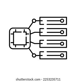 Digital data storage outline icon
