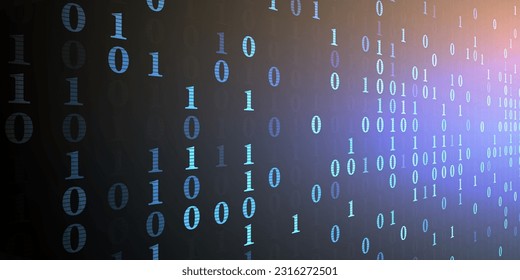 Digital data technology concept. Binary code. Background code content of binary software programming. Random pieces of code