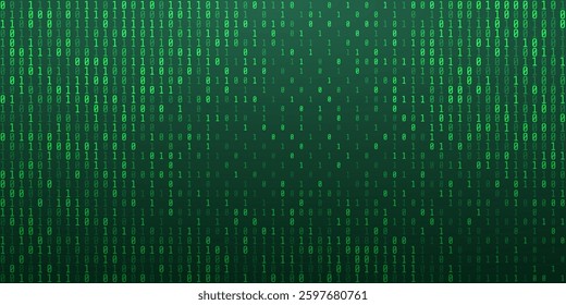 Digital data technology concept. Green futuristic cyberspace. Vector illustration.
