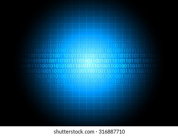 Digital data transfer on blue monitor for technology digital abstract, vector illustration