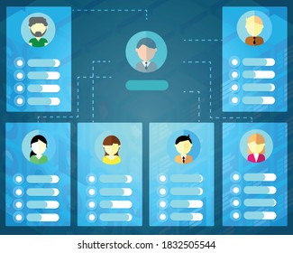 Digital database screen of human data vector