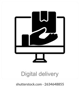 digital delivery vector icon concept design