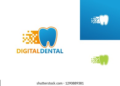 Digital Dental Logo Template Design Vector, Emblem, Design Concept, Creative Symbol, Icon