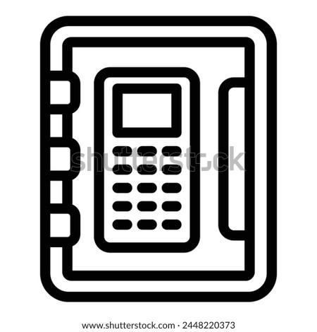 Digital deposit box icon outline vector. Gold security. Key access