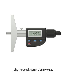 Digital Depth Gauge. Depth Measurement Tool. Vector Illustration.