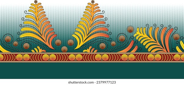 Digital Design background with colorful objects and flowers-digital-textile-design-flowers-leaves