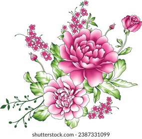 Digital Design background with colorful objects and flowers-digital-textile-design-flowers-leaves-Exquisite border design, border pattern, Motif, Graph
