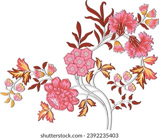 
Digital Design background with colorful objects and flowers-
digital-textile-design-flowers-leaves-Exquisite border design, border pattern, Motif, Graph