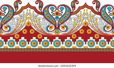 Digital Design background with colorful objects and flowers-
digital-textile-design-flowers-leaves-Exquisite border design, border pattern, Motif, Graph