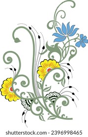 
Digital Design background with colorful objects and flowers-digital-textile-design-flowers-leaves-Exquisite border design, border pattern, Motif, Graph-Digital Textile All-Over Pattern Design for Pak