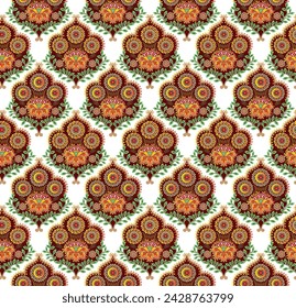 Digital Design background with colorful objects and flowers-Digital Textile All-Over Pattern Design for Pakistani-Indian-Turki-Kurti Design
