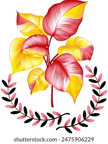 Digital Design background with colorful objects and flowers