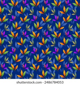 Digital Design background with colorful objects and flowers
digital-textile-design-flowers-leaves