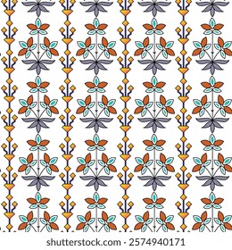 Digital Design background with colorful objects and flowers- digital-textile-design-flowers-leaves-Exquisite border design, border pattern, Motif, Graph
