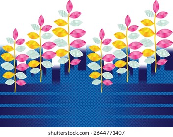 
Digital Design background with colorful objects and flowers-
digital-textile-design-flowers-leaves-Exquisite border design, border pattern, Motif, Graph