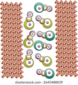 Fondo de diseño digital con objetos y flores de colores- digital-textil-diseño-flores-hojas-Diseño de borde exquisito, patrón de borde, motivo, gráfico