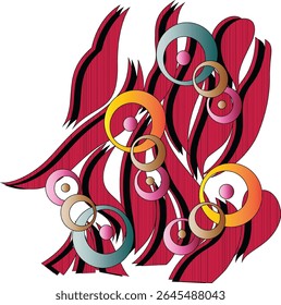 Digital Design background with colorful objects and flowers- digital-textile-design-flowers-leaves-Exquisite border design, border pattern, Motif, Graph