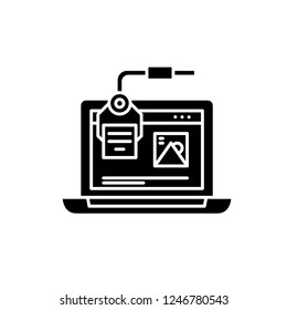 Digital design black icon, vector sign on isolated background. Digital design concept symbol, illustration 