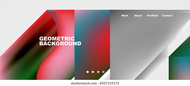 Un diseño digital con Formas geométricas en un degradado de colores rojo, verde y azul. El fondo es perfecto para temas de gadgets, fuentes y rectángulos
