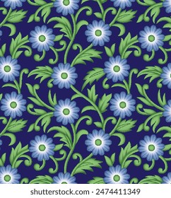 diseño digital patrón de flores - ilustración