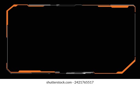 Marco de diseño digital. Menú de juegos tocando paneles de tablero de control de cibermonitoreo HUD futuritic interfaz de usuario plantilla de marco. Pantallas de alta tecnología de Sci Fi. interfaz de visualización de la cabeza del ciberespacio