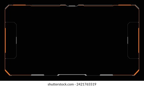 Digital design frame. Gaming menu touching cyber monitoring dashboard panels HUD futuristic user interface frame template. Sci Fi high tech screens. Cyberspace head-up display interface