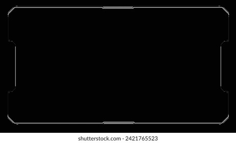 Digital design frame. Gaming menu touching cyber monitoring dashboard panels HUD futuristic user interface frame template. Sci Fi high tech screens. Cyberspace head-up display interface