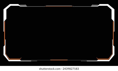 Digital design frame. Gaming menu touching cyber monitoring dashboard panels HUD futuristic user interface frame template. Sci Fi high tech screens. Cyberspace head-up display interface