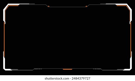 Digital design frame. Gaming menu touching cyber monitoring dashboard panels HUD futuristic user interface frame template. Sci Fi high tech screens. Cyberspace head-up display interface