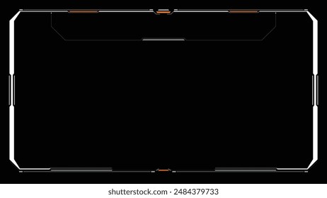 Digital design frame. Gaming menu touching cyber monitoring dashboard panels HUD futuristic user interface frame template. Sci Fi high tech screens. Cyberspace head-up display interface