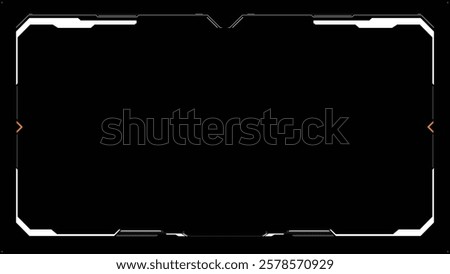 Digital design frame. Gaming menu touching cyber monitoring dashboard panels HUD futuristic user interface frame template. Sci Fi high tech screens. Cyberspace head-up display interface