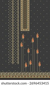 Digital design Front Part, Beautiful Textile Digital Print Design
