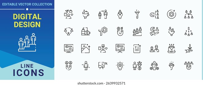 Digital Design icon collection. Contains such icons as art, designer, creative, illustration, design, tool and more. Graphic Design icon collection. Minimalist icons pack. Art and illustration.