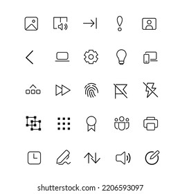 Conjunto de iconos de la línea de diseño digital