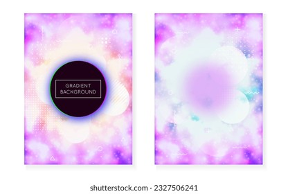 Digital Design. Minimal Texture. Summer Flyer. Blue Magic Shape. Minimalist Background. Retro Graphic. Trendy Dots. Tech Pearlescent Magazine. Violet Digital Design
