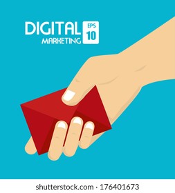 digital design over blue background vector illustration
