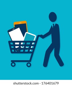 digital design over blue background vector illustration