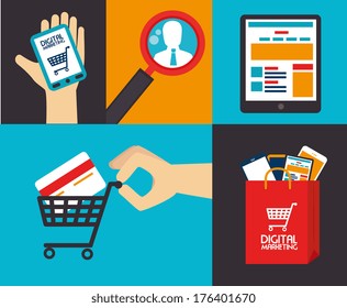 digital design over colors background vector illustration