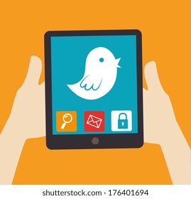 digital design over orange background vector illustration