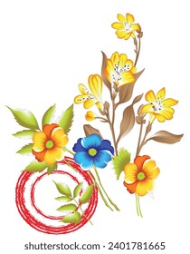
Digital Design Pakistani background with colorful objects and flowers-digital-textile-Pakistani-design-flowers-leaves
