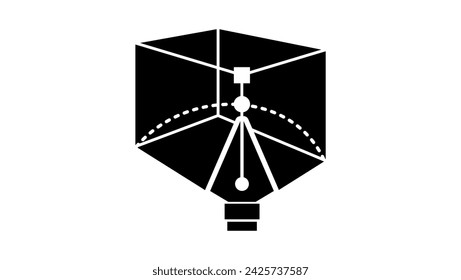 digital design symbol, black isolated silhouette