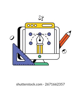 Digital Designing Concept Vector Icon Eps 10 File 