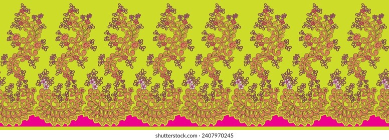Digital designs for textile designer and beautiful ornament an draw motif and borders and geometrical designs background style Vector illustration