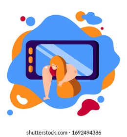Digital detox - concept vector illustration. An idea of gadget disconnecting, healthy lifestyle, escape from internet and digital media addiction.