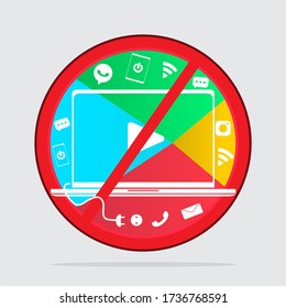 Digitales Entlüftungs-flaches Design mit Stoppschild.