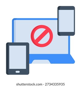 Digital Detox Icon Flat Style Vector Illustration