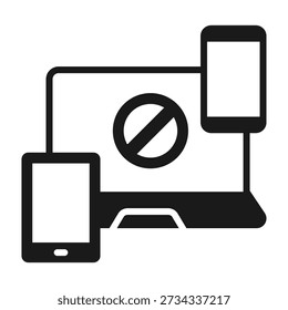 Digital Detox Icon Mixed Style Vector Illustration